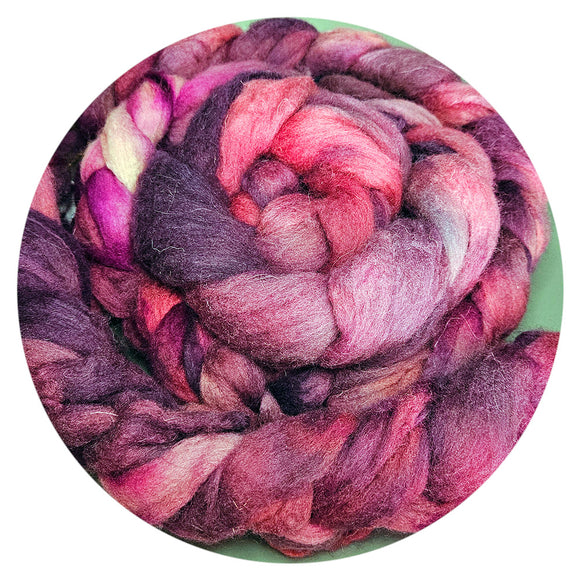 Kardenband Deichlamm handgefärbt - DUNKLES MAGENTA