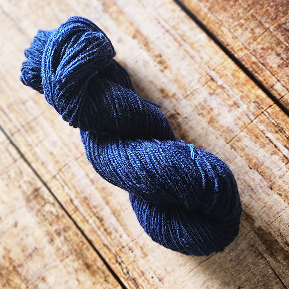 Leine-Schaf 3-fädig  handgefärbt - BLAUBART