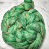 Kammzug Polwarth mit Tweed  -  GRÜNER APFEL