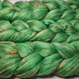 Kammzug Polwarth mit Tweed  -  GRÜNER APFEL