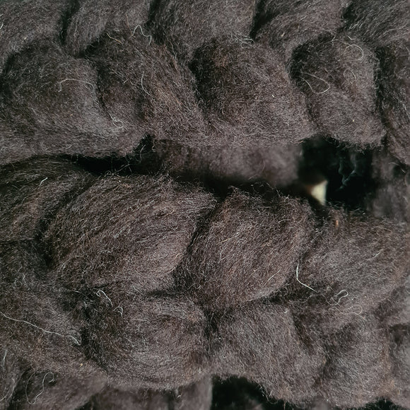 Black Welsh Kardenband ungefärbt - SCHWARZ